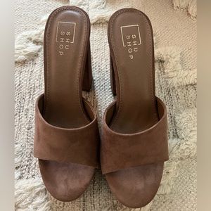 ShuShop “Esther” Faux Suede Block Heel